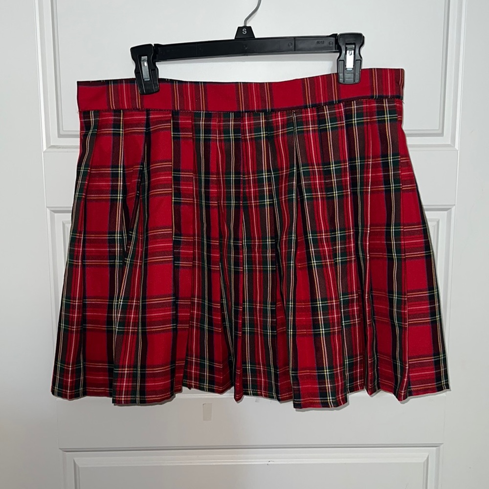 Classic Red Plaid Skirt